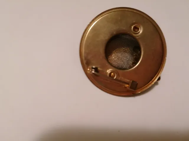 Spilla vintage metallo dorato e rosso