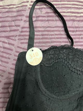 Top Corset Negro Encaje Talla S
