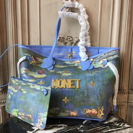 Bolso azul marino con temática Monet