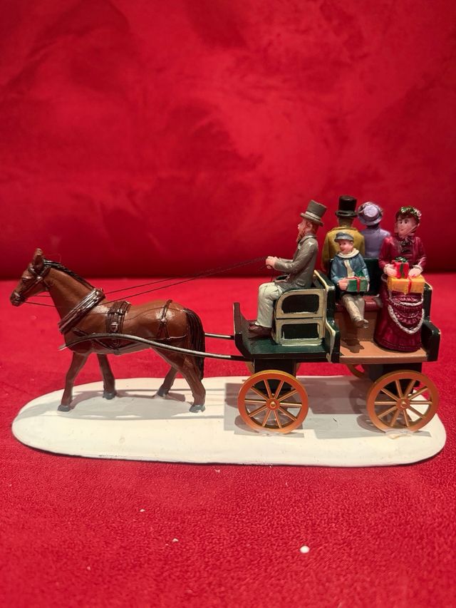 Lemax Carrozza con Cavallo e Figure