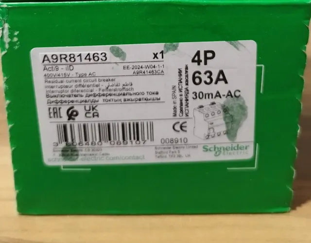 Interruptor Diferencial Schneider 4P 63A 30mA