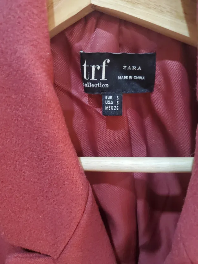 Abrigo Zara TRF rosa palo Talla S