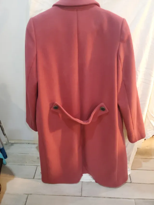 Abrigo Zara TRF rosa palo Talla S