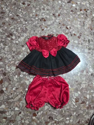Vestito bambola rosso e nero