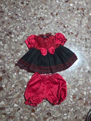 Vestito bambola rosso e nero