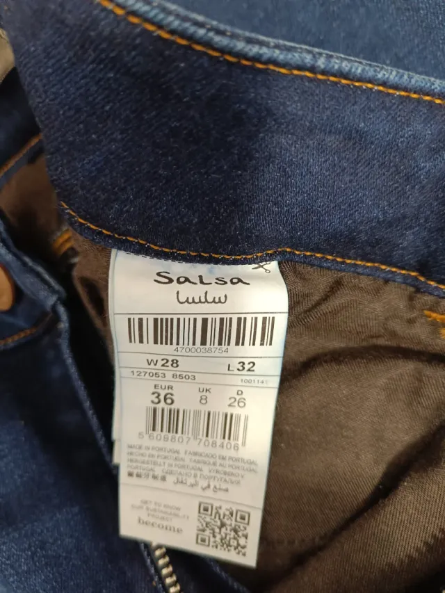 Pantalón vaquero pitillo push up azul Salsa