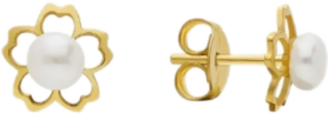 Conjunto Plata 925 Perlas y Flor Calada