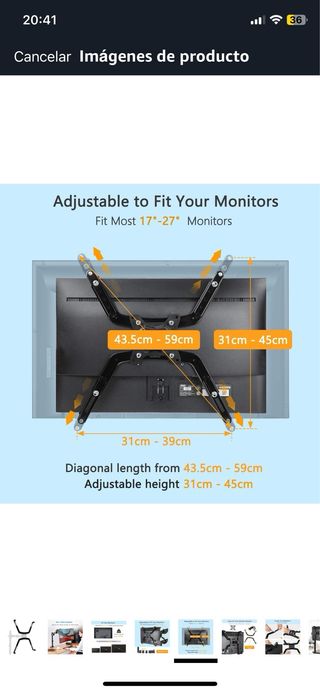 Soporte pared TV/Monitor  Negro