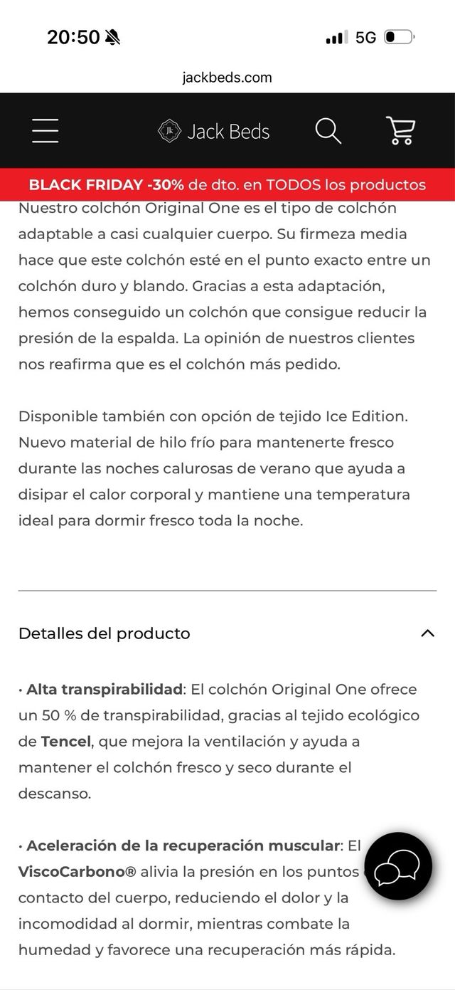 Colchón El One v2 Jack Beds