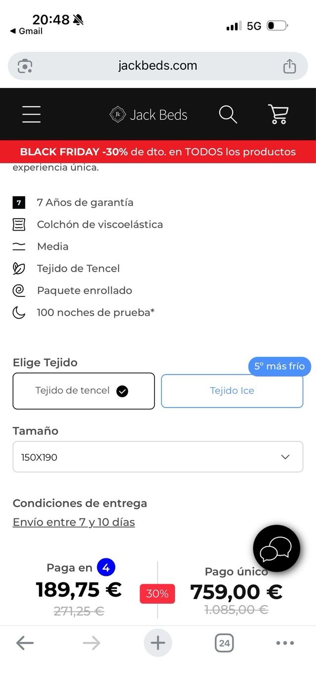 Colchón El One v2 Jack Beds