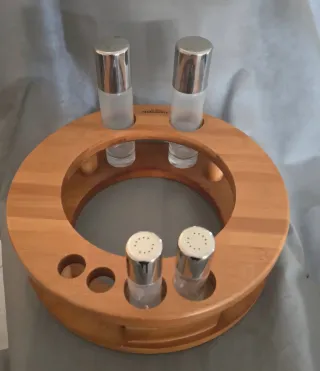 Porta spezie Calderoni grande in legno bambù