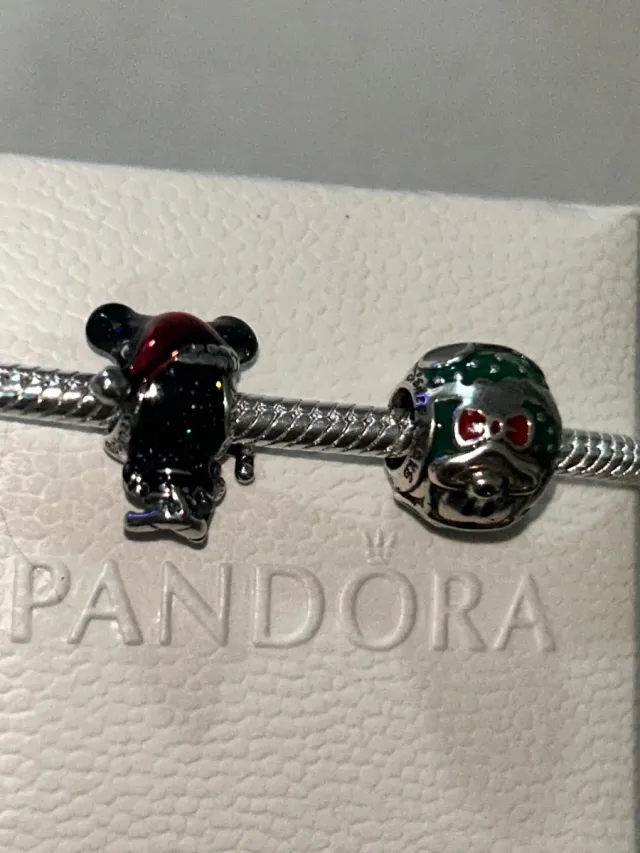 Lote navidad Pulsera Pandora con charms Mickey Mou