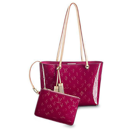 Bolso cherry rojo con neceser