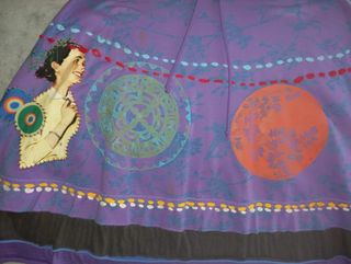 Falda Desigual Multicolor Morado