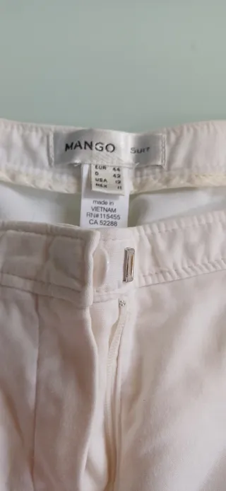 Pantalón pitillo Mango blanco talla 42