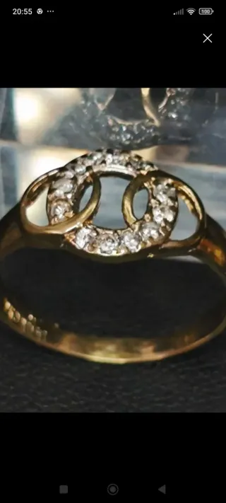 Anillo Oro 18k Circonitas Talla 17.3