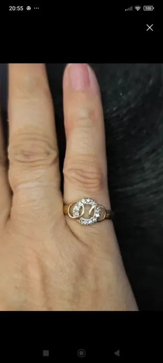 Anillo Oro 18k Circonitas Talla 17.3