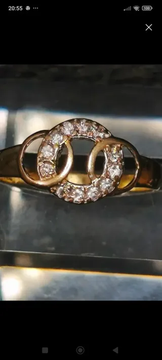 Anillo Oro 18k Circonitas Talla 17.3