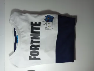 Camiseta Fortnite Niños Blanca y Azul