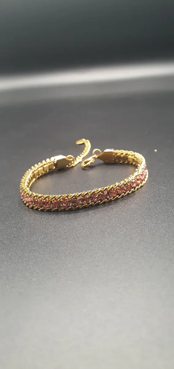 Pulsera chapada en oro 18k con piedras