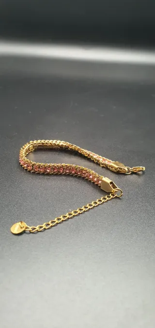 Pulsera chapada en oro 18k con piedras