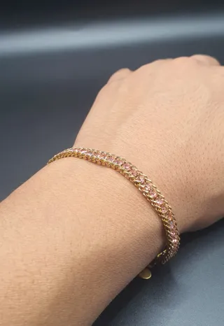 Pulsera chapada en oro 18k con piedras
