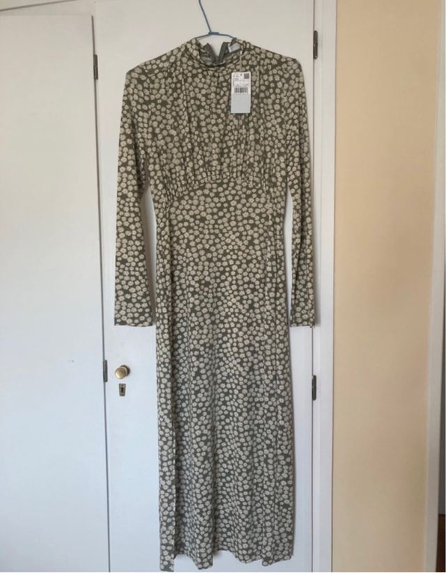 Vestido largo estampado floral Mango