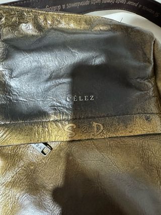 Mochila Velez Cuero Marrón y Dorado