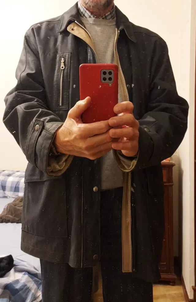 Chaquetón de piel de cabra. Hombre.