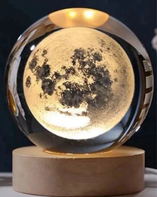 Sfera Cristallo 3D Sistema Solare Dorata