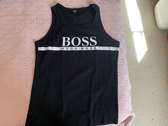 Camiseta sin mangas BOSS negra logo Talla M