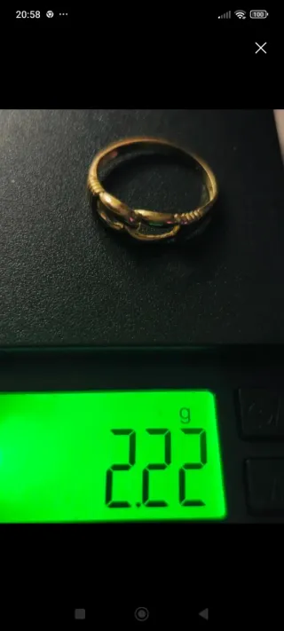 Anillo Oro 18k Aros Entrelazados Talla 15.3