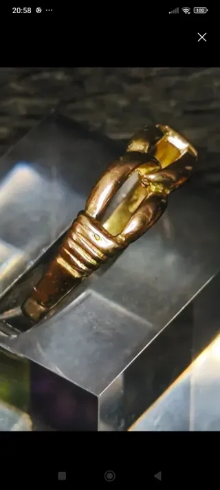 Anillo Oro 18k Aros Entrelazados Talla 15.3