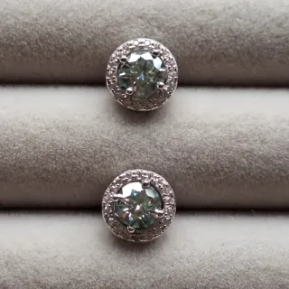 Conjunto Anillo y Pendientes Moissanitas Plata-Oro