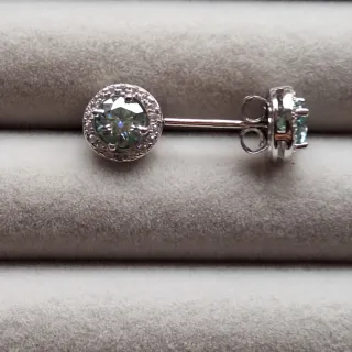 Conjunto Anillo y Pendientes Moissanitas Plata-Oro