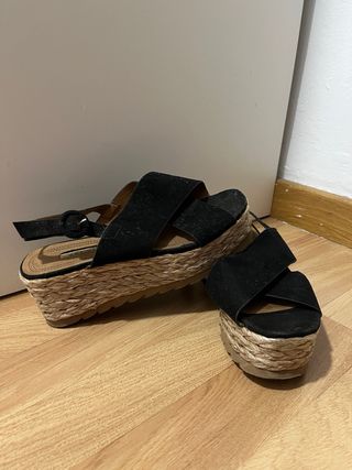 Sandalias esparto Corina Negro Talla 38