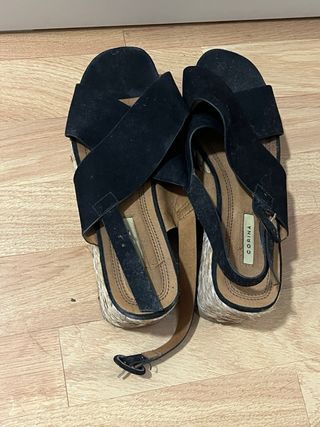 Sandalias esparto Corina Negro Talla 38