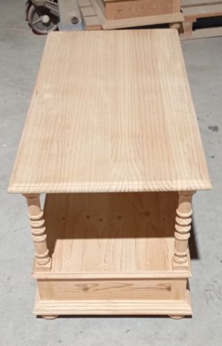 Mesa centro madera maciza 2 cajones