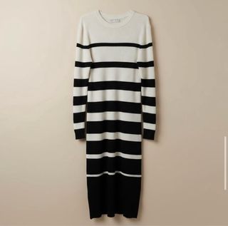 Vestido de rayas blanco y negro