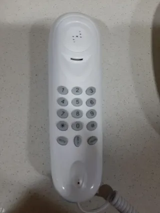 Teléfono fijo KEXUN HA350B azul y blanco