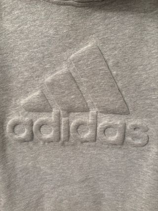 Sudadera Adidas Gris con Logo en Relieve