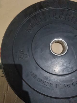 Lote de pesas y accesorios gimnasio