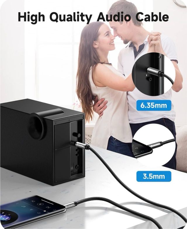 Cable POSUGEAR 6.35mm a 3.5mm Nylon Trenzado