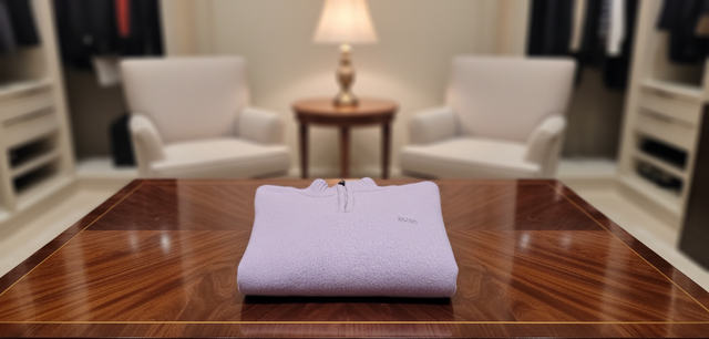 Jersey lana cuello alto morado talla M