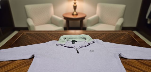 Jersey lana cuello alto morado talla M