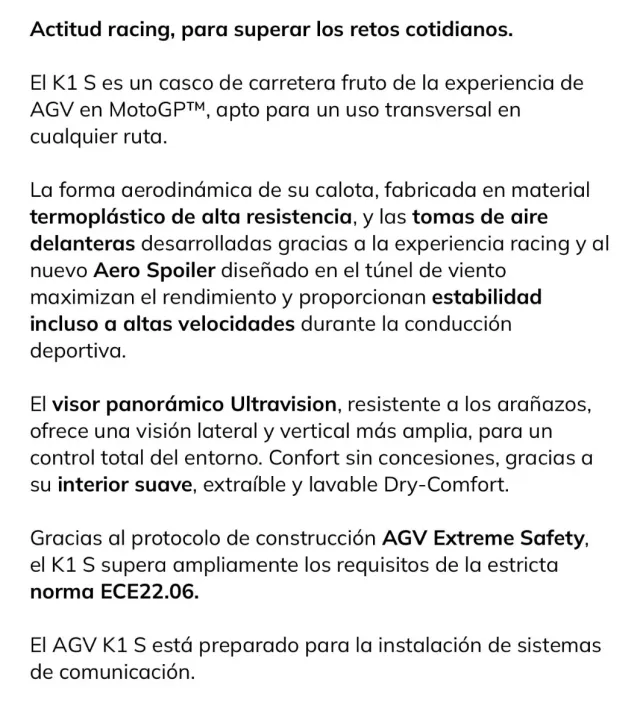 Casco Moto Integral AGV K1 S E2206