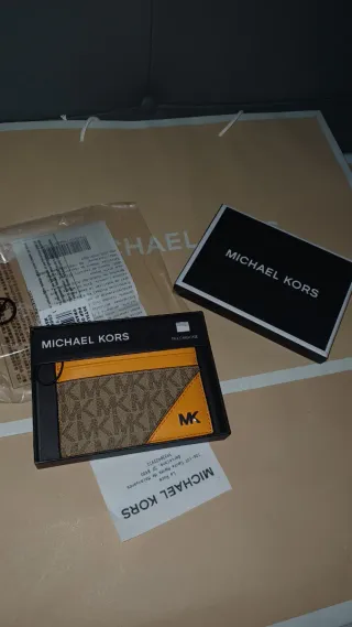 Tarjetero Michael Kors Naranja y Marrón