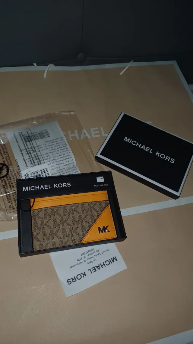 Tarjetero Michael Kors Naranja y Marrón