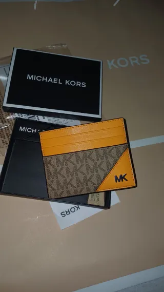 Tarjetero Michael Kors Naranja y Marrón