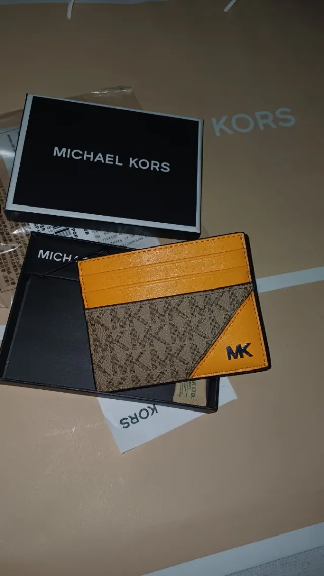 Tarjetero Michael Kors Naranja y Marrón